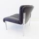 Eurochair set of 2 black leather lounge chairs by Girsberger