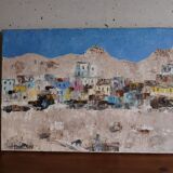 Oil on canvas colorful village