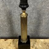 Vintage lamp foot in black marble and gilded bronze from the 60s-70s