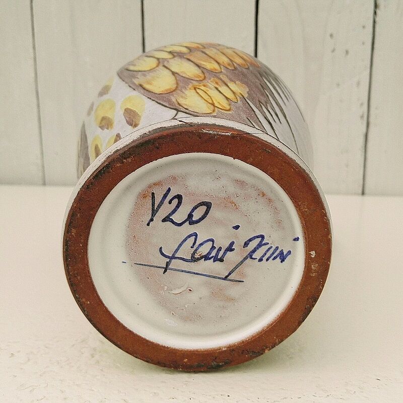 Zoomorphic ceramic owl pitcher signed owl