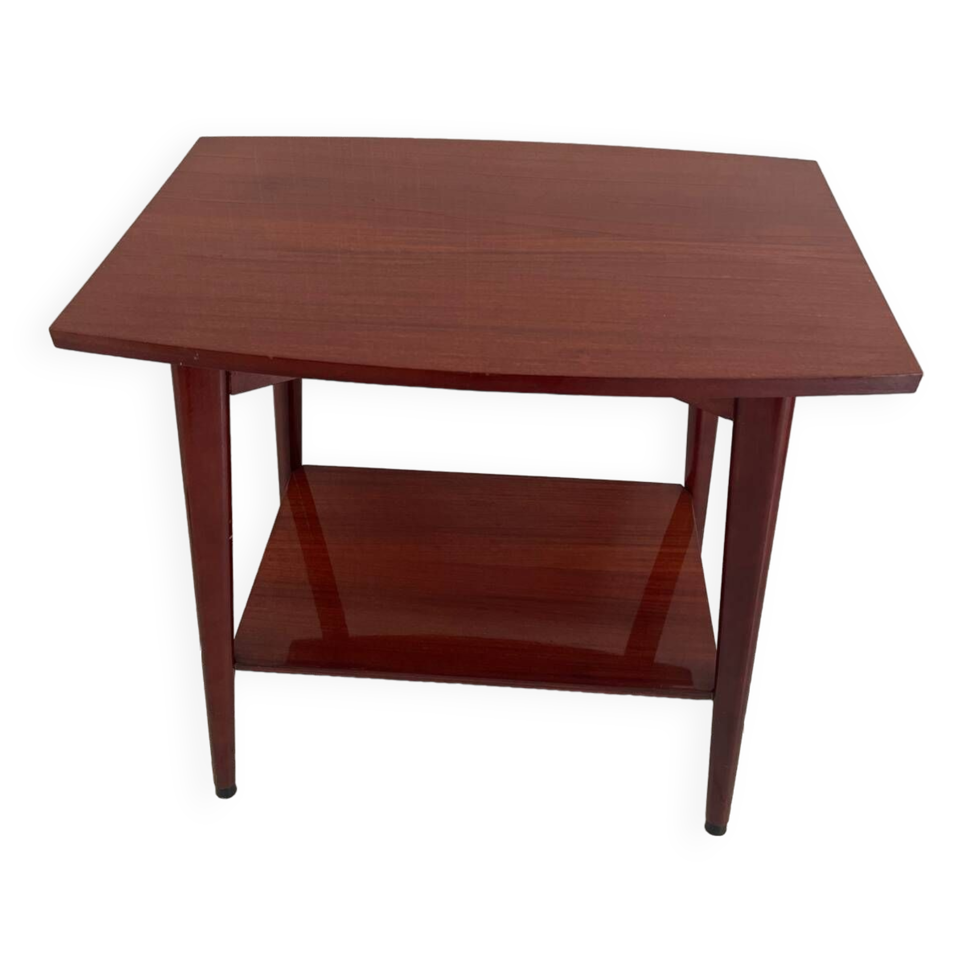 Vintage serving trolley in varnished wood from the 60s