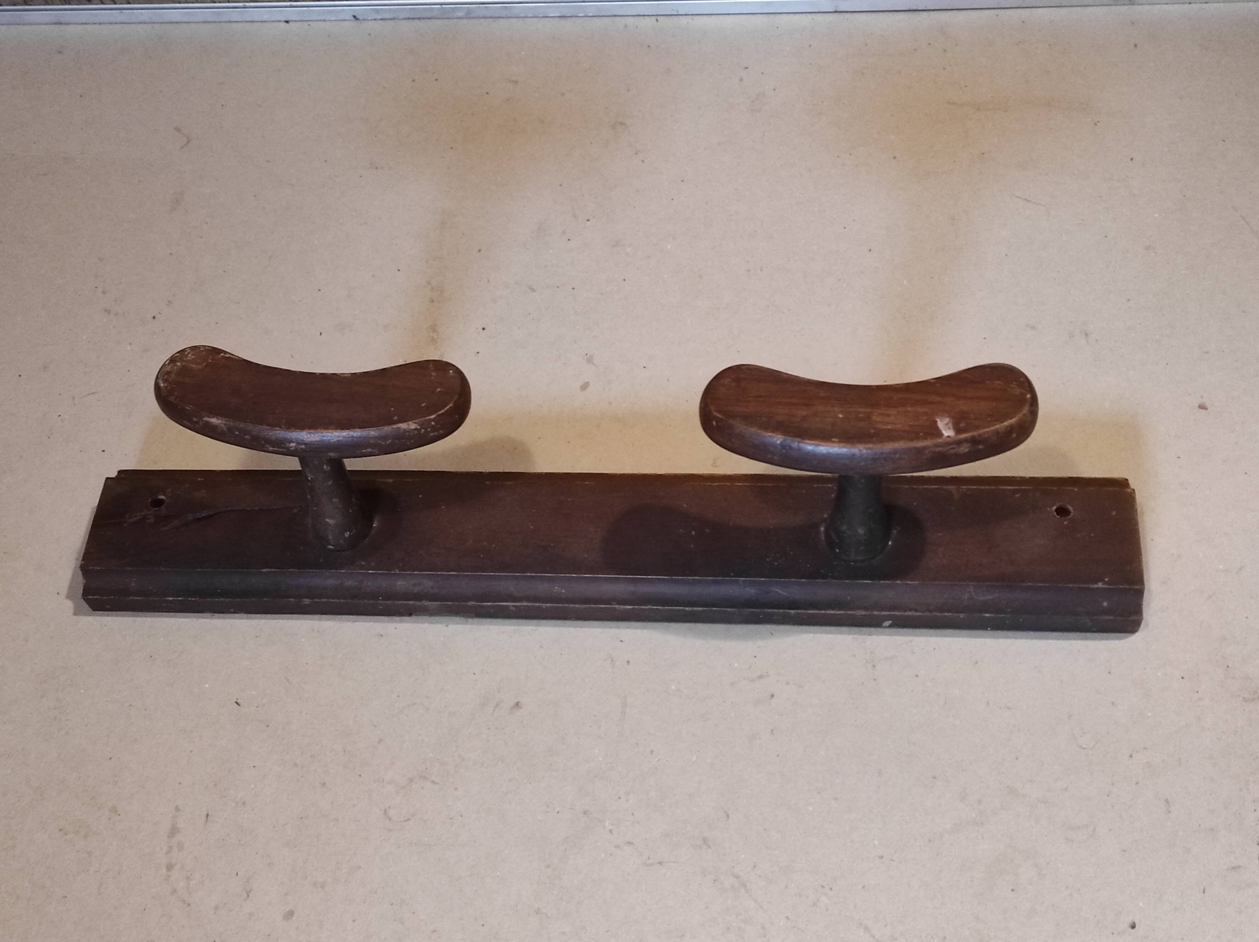 Old rustic vintage wooden wall door 2 hooks