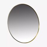 XL round mirror 90cm diameter with brass surround