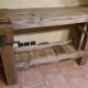 Antique Burgundian workbench in light oak