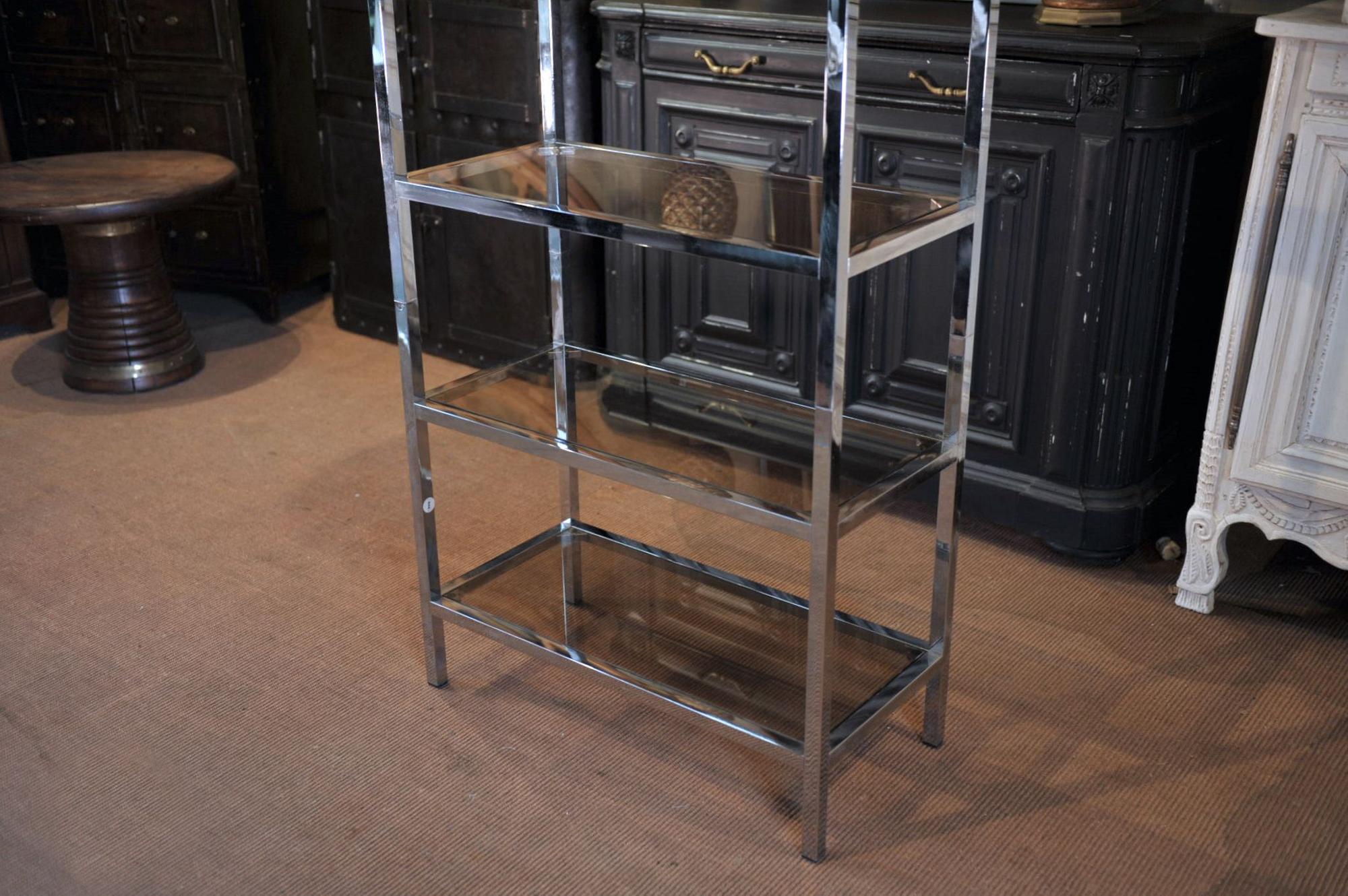 1970 chrome metal design shelf