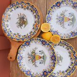4 earthenware plates by Desvres Geo Martel