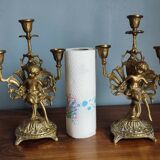 Antique bronze candlesticks