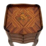 Inlaid bedside tables, Louis XV style, France.