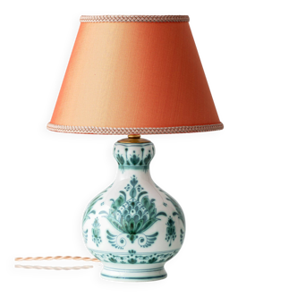 Royal Delft Delvert Teal Botanical Ceramic Table Lamp, 1970