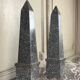 Pair of grey granite obelisks, circa 1980