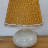 Ceramic table lamp and burlap