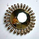 Vintage brass sunburst mirror 1960s