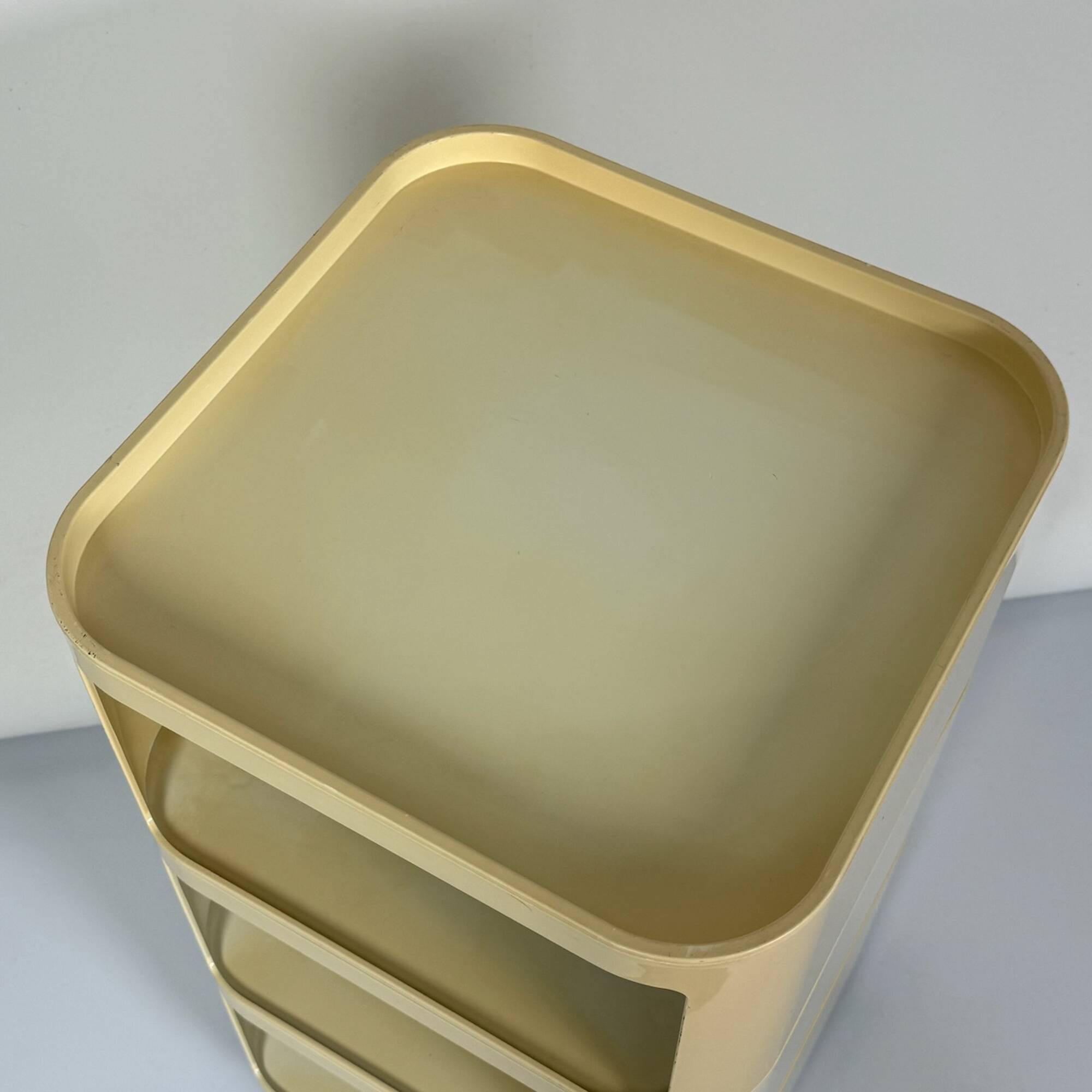 Cream Kartell Componibili Storage with Three Modules, Italian Vintage 1960s