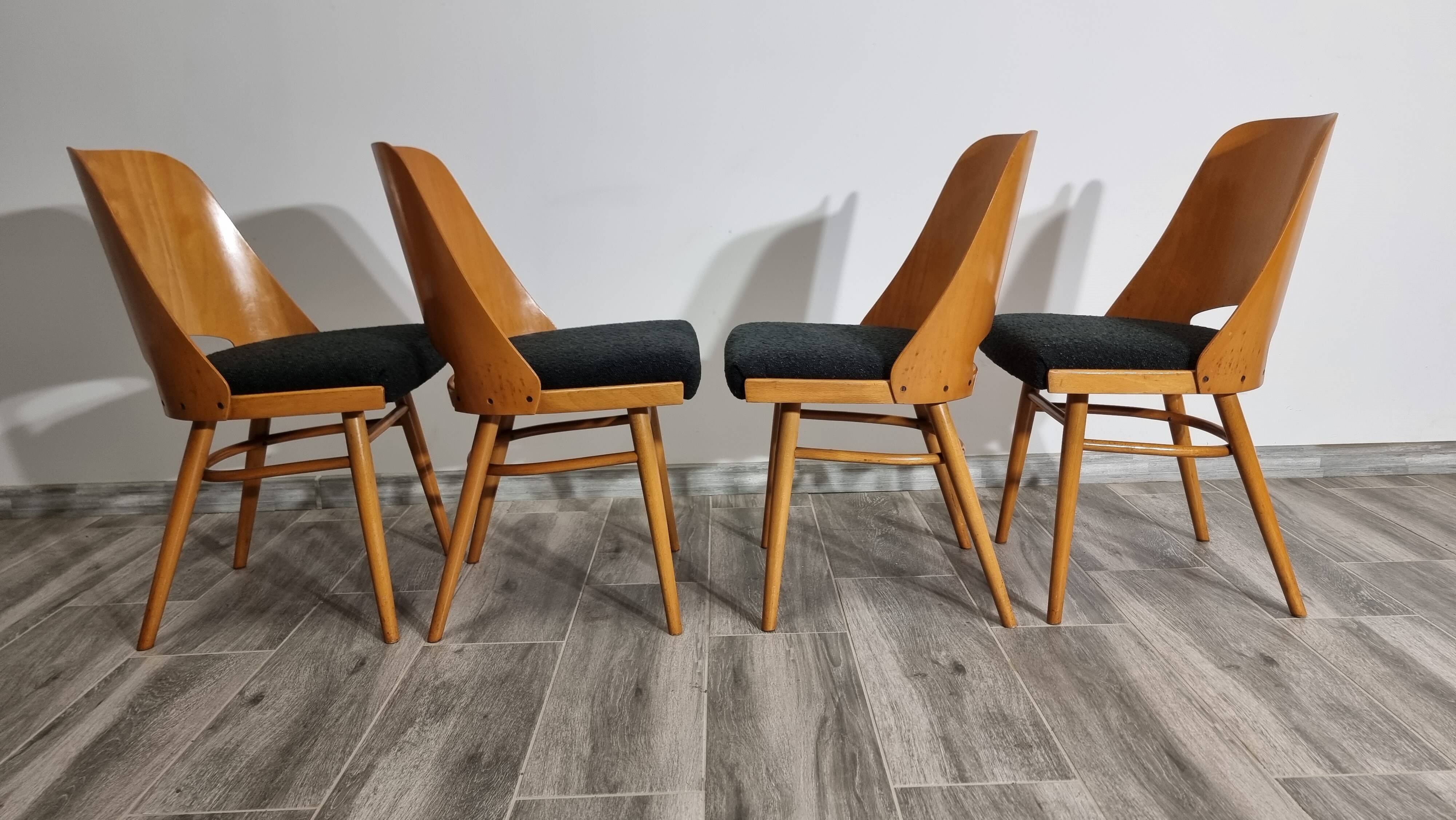Dining Chairs by Radomir Hoffman for Ton, 1950s, Set of 4