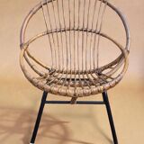 Rattan shell chair