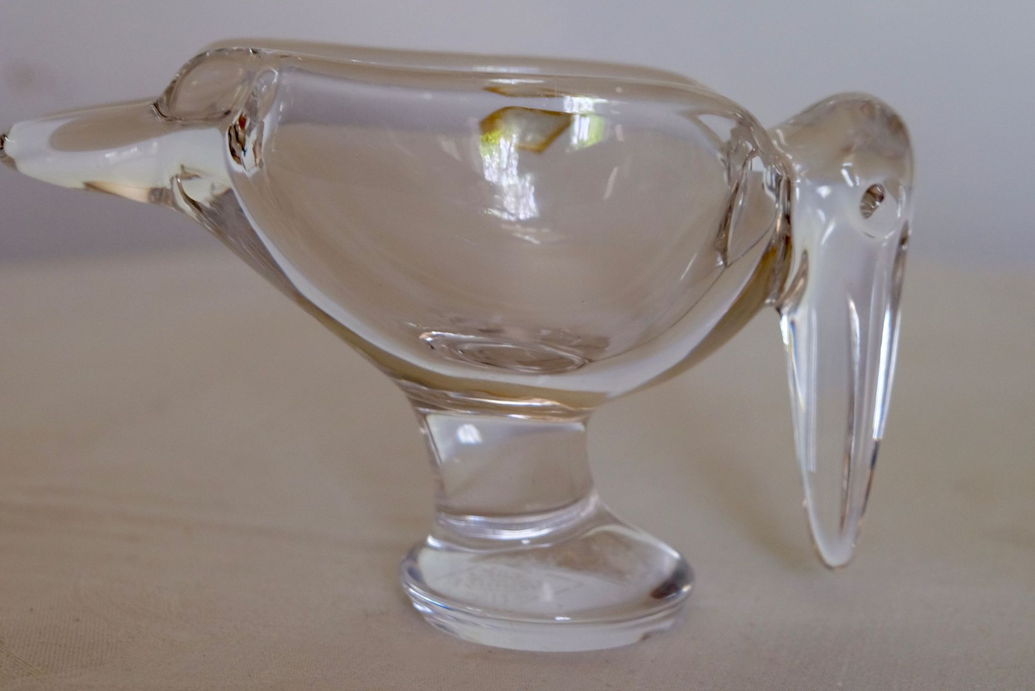 Heron marabout bird crystal of Vannes