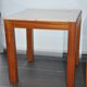 Pair of wooden and marble side tables