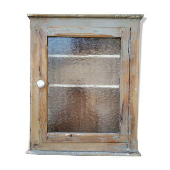 Antique wooden bathroom cabinet patinated