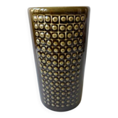 Vase "Kub 6" in olive green ceramic by Gunnar Nylund for Rörstrand, year
