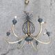 Lustre italien cage file d'acier et laiton sputnik vintage
