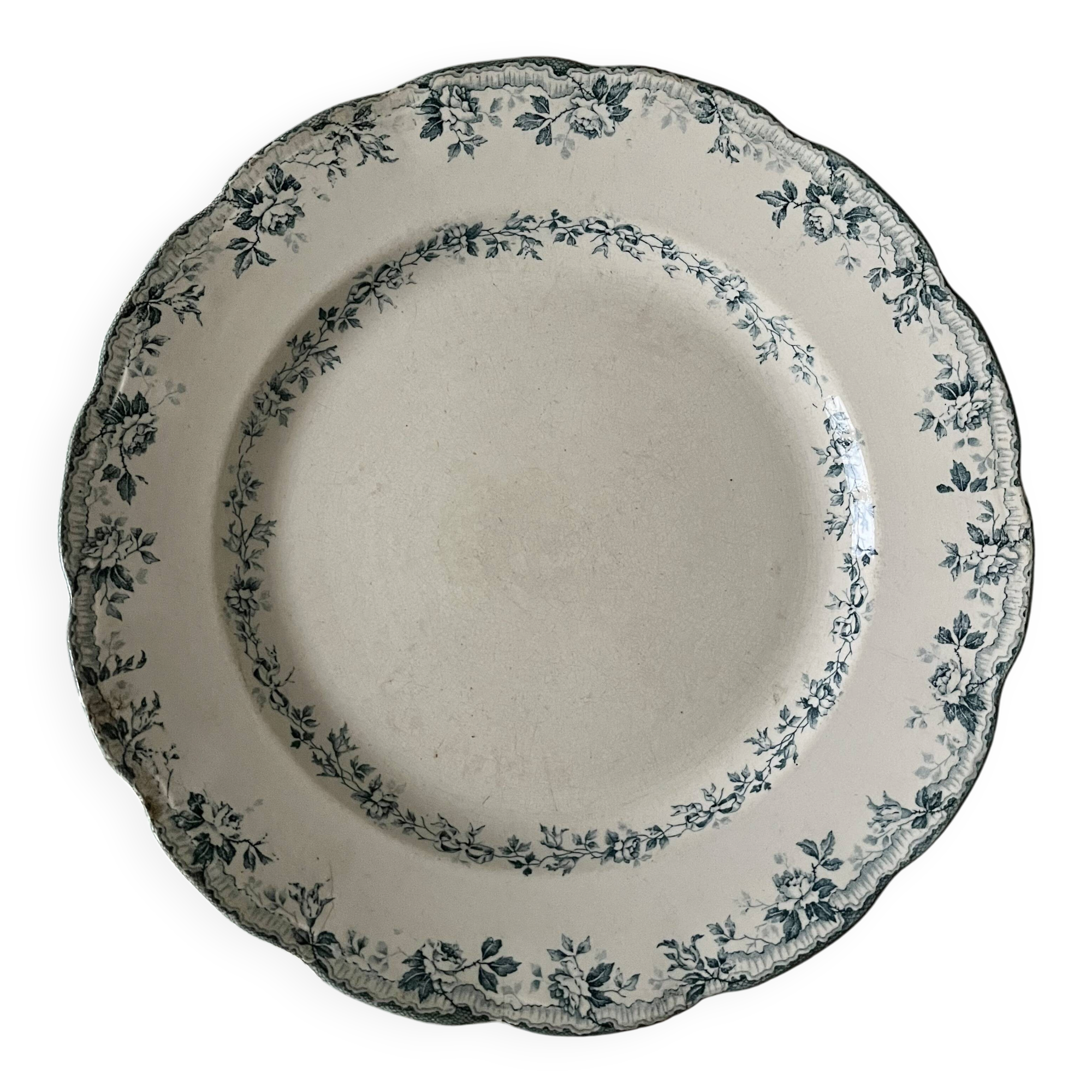 Large round ironstone dish Bourgeois