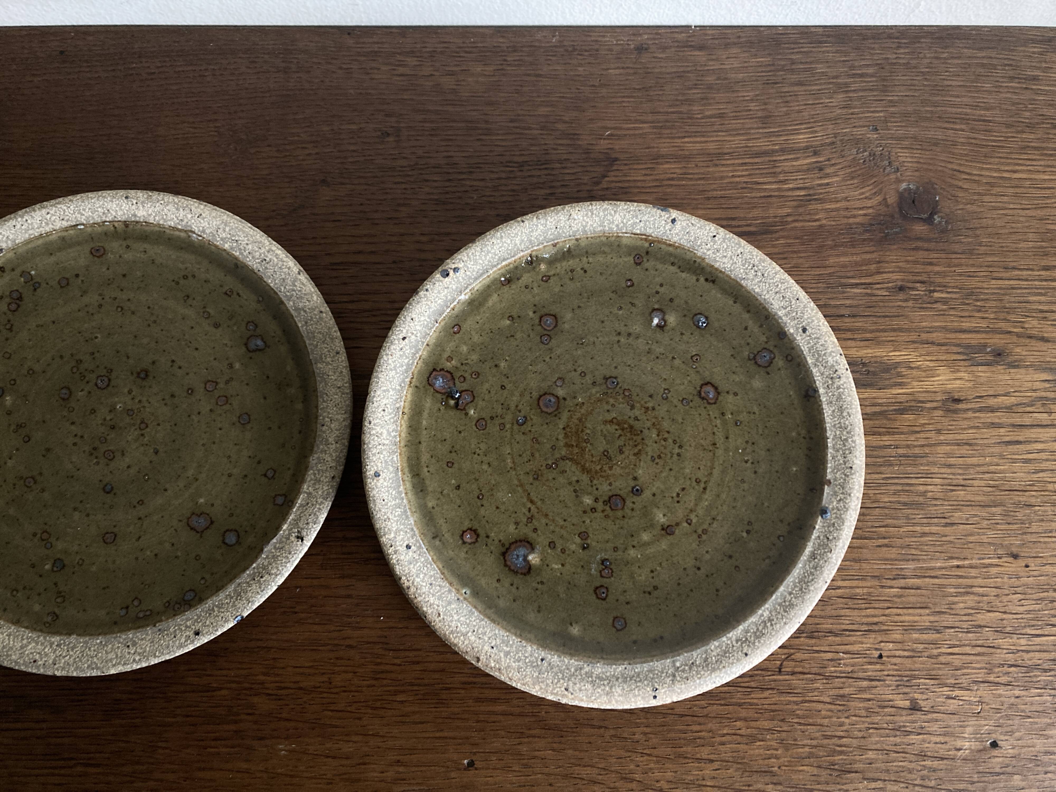 Set of 6 dessert plates by Pierre Digan, La Borme 1970