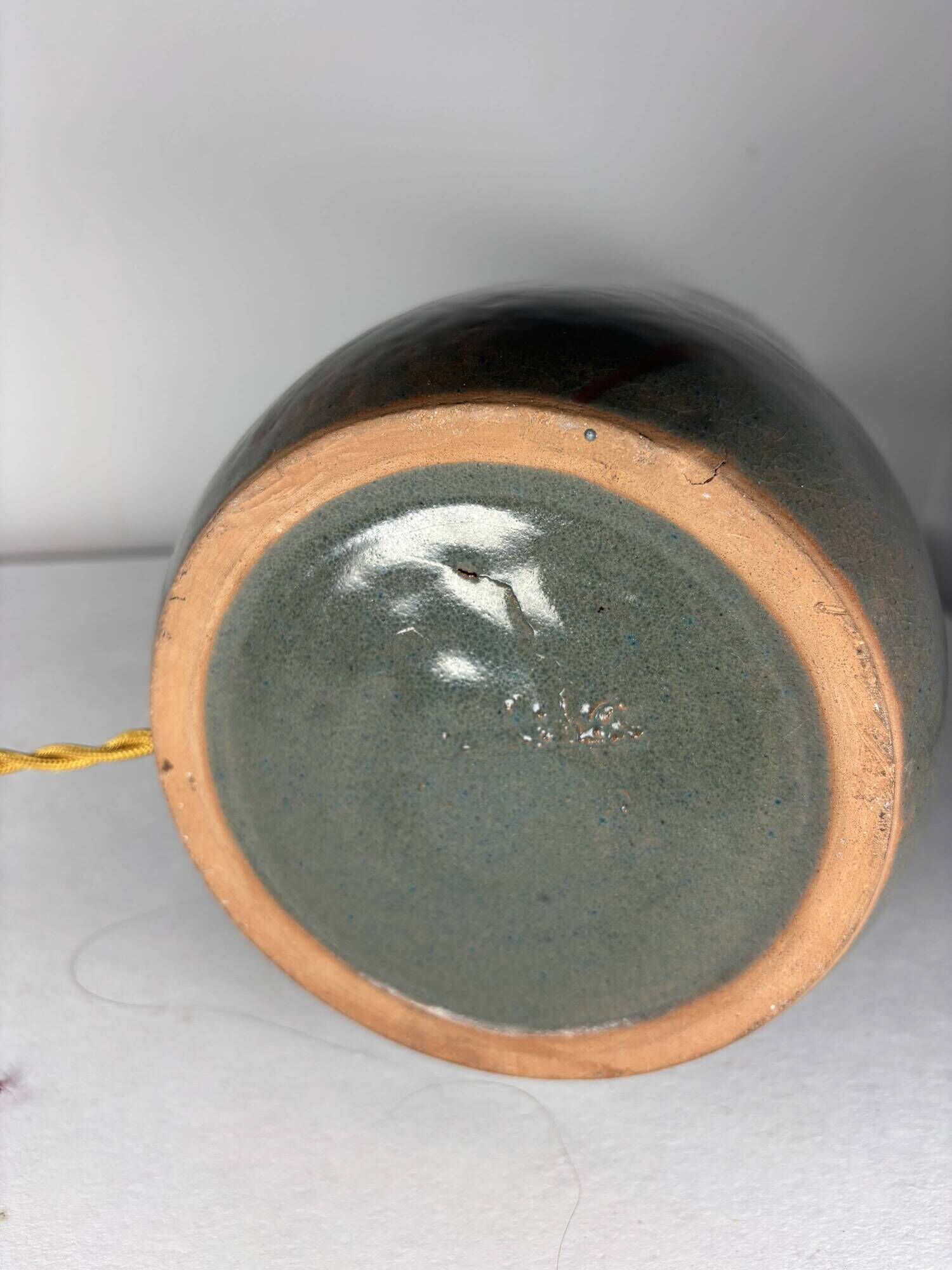 Sculptural lamp in glazed ceramic, Scandinavian style, 1970s.