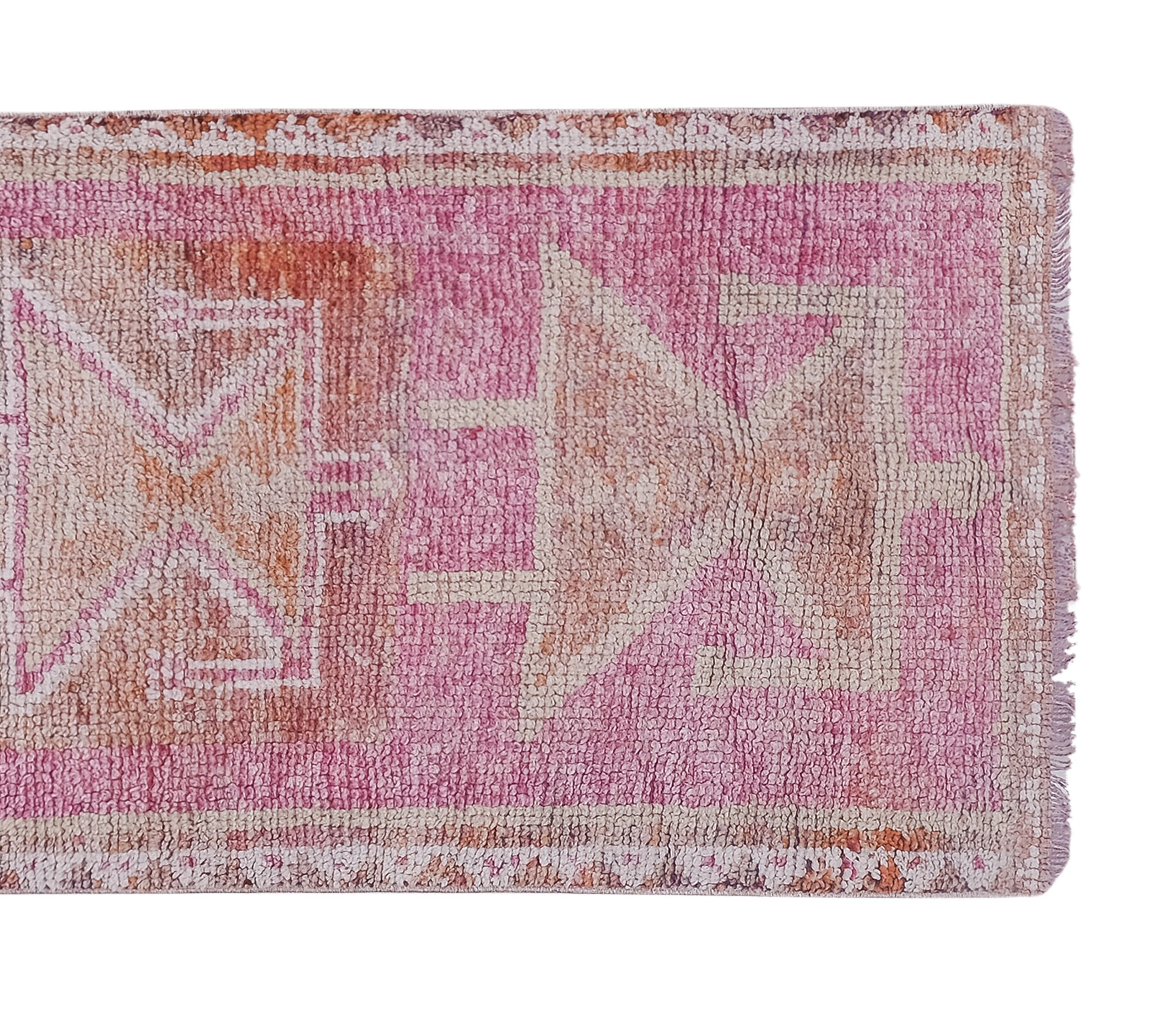 Vintage Turkish rug from Oushak, handwoven 85x266 cm