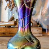 Iridescent Art Nouveau vase with multicoloured reflections attributed to Loetz.