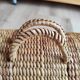 Vintage raffia wicker basket bowling bag