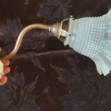 Swan neck and tulip glass wall light, porcelain lamp