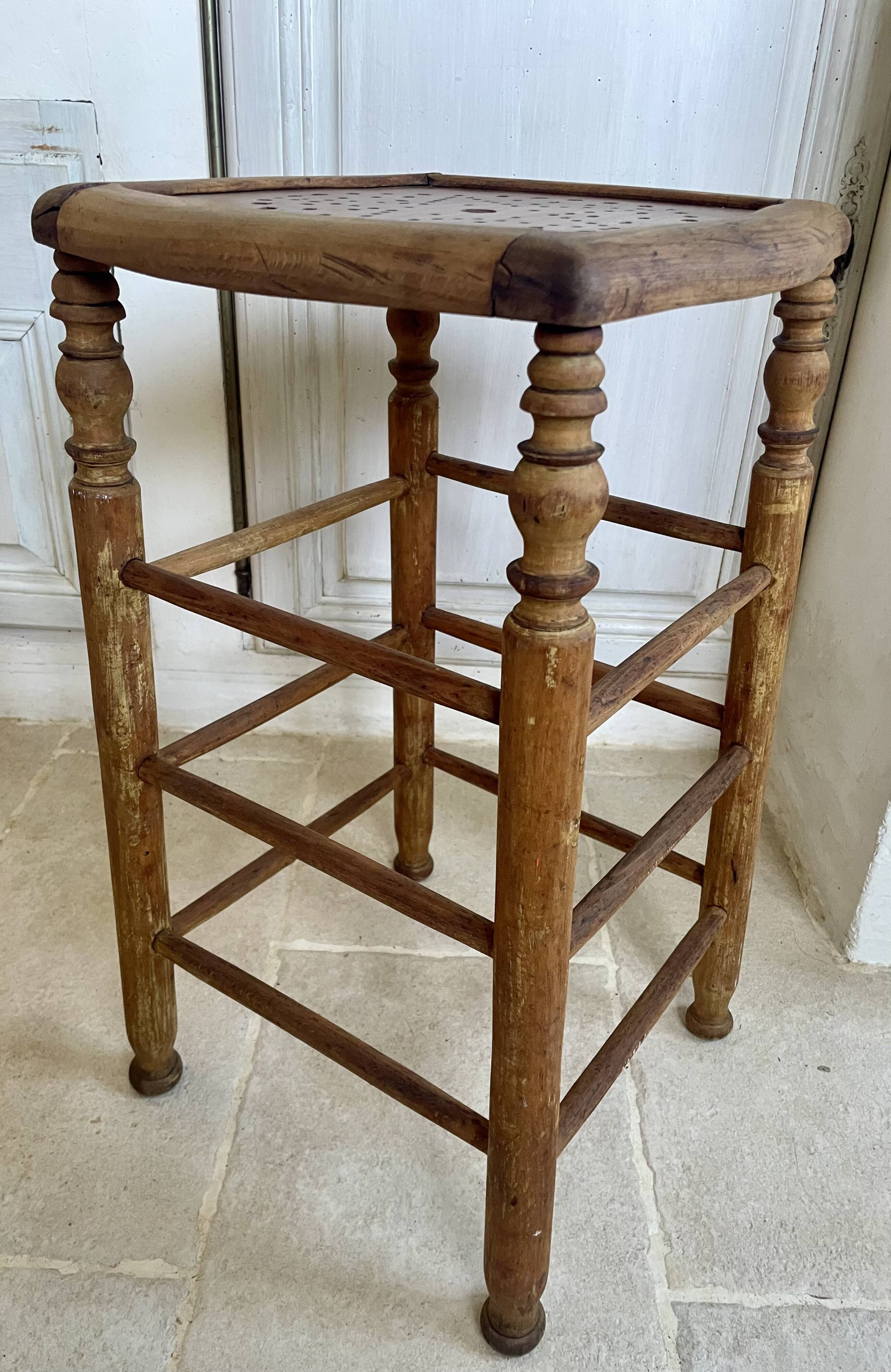 Old wooden bar stool