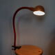 Red articulated clip-on desk lamp vintage