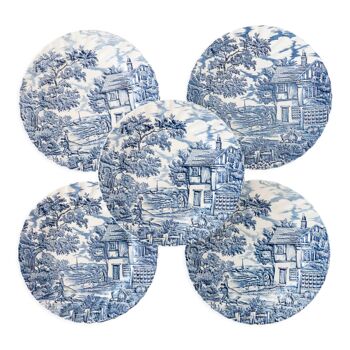 5 assiettes plates anciennes Myott England