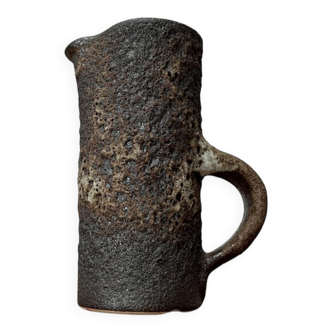 Brutalist Carafe Vase West German in Fat Lava Ceramic from the 1960s by Jopeko