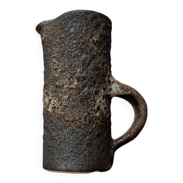 Brutalist Carafe Vase West German in Fat Lava Ceramic from the 1960s by Jopeko