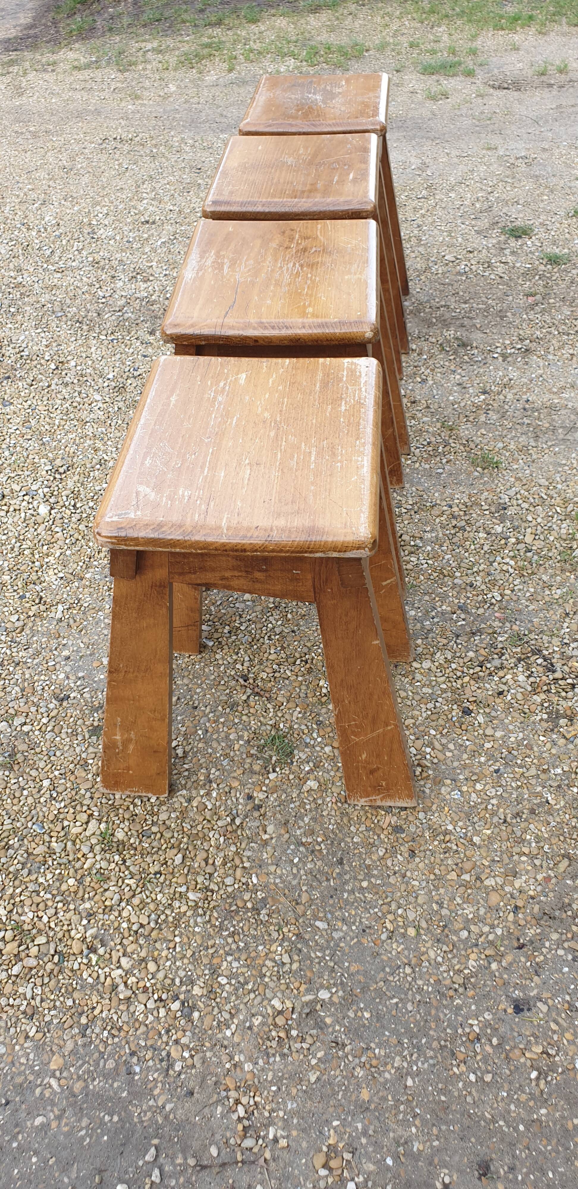 4 tabourets bas desing  années 50