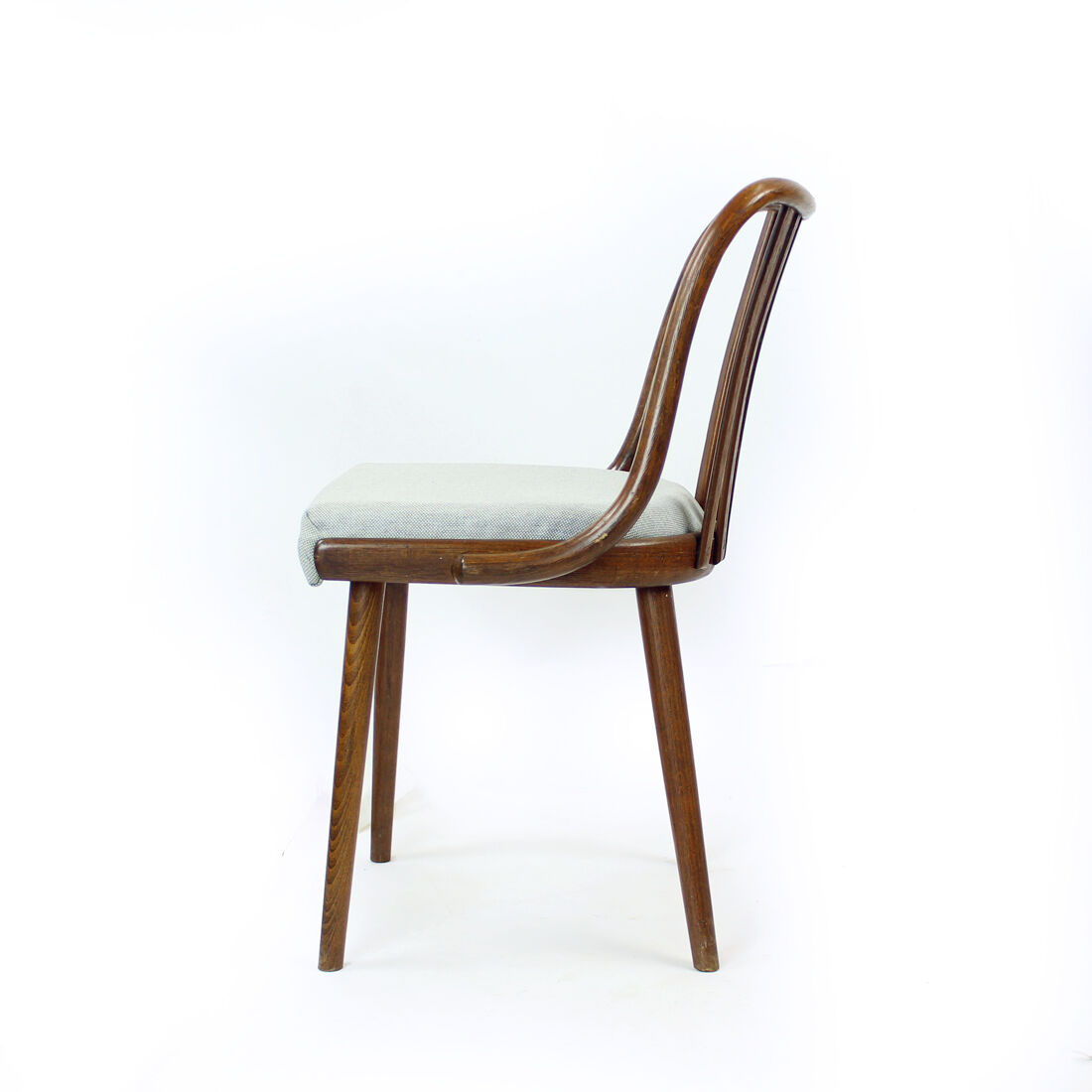 Set Of 4 Dining Chairs In Bent Dark Oak By Jitona, Czechoslovakia 1960s