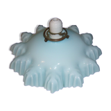 Opaline suspension draped from the 30s, blue and white