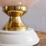 Lampe de Table Vintage Tchécoslovaque en Verre Rose Poudré, 1970s
