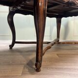 Dining room table in natural wood called italian style with parquet top 19th century
