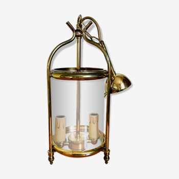 Chandelier lantern cage in gilded brass style louis 16