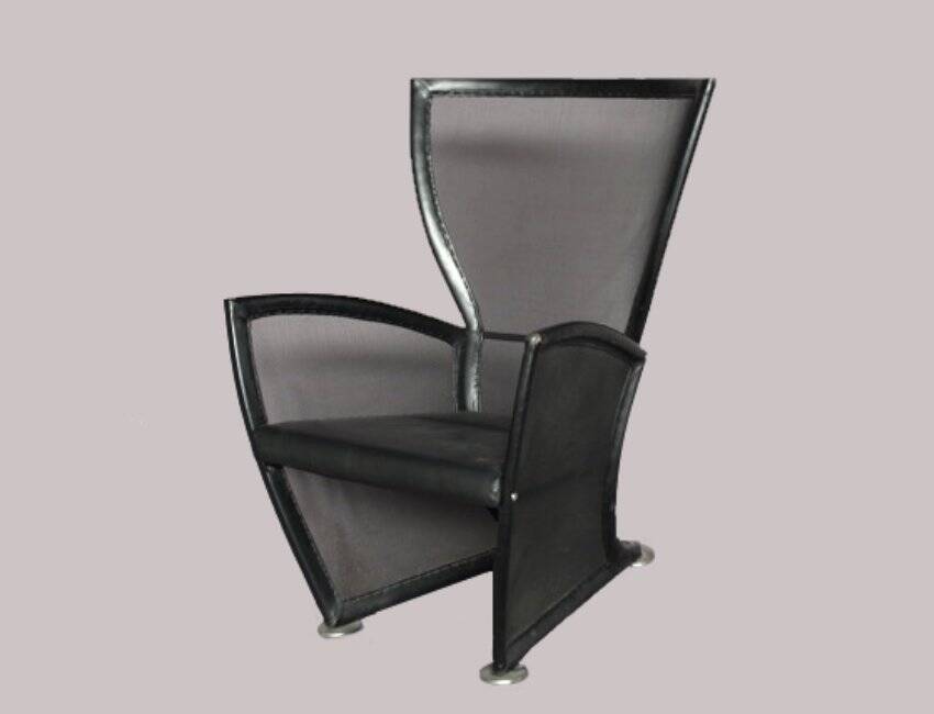 Vintage Leather Armchair by Paolo Nava, Italy, 1970s