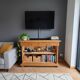Oak shelving unit