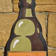 Former advertising wall support for belgian beers vedett ipa - painted wood
