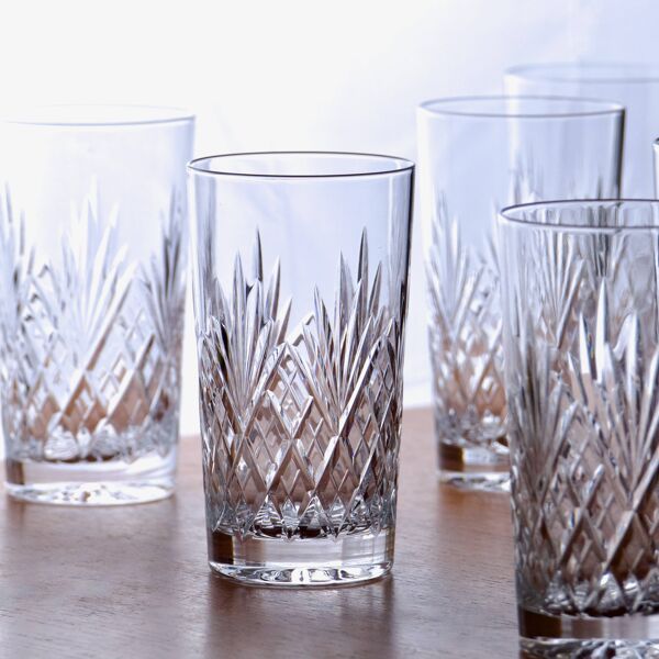6 grands verres en cristal de Montbronn soufflés bouche collection ''Blois