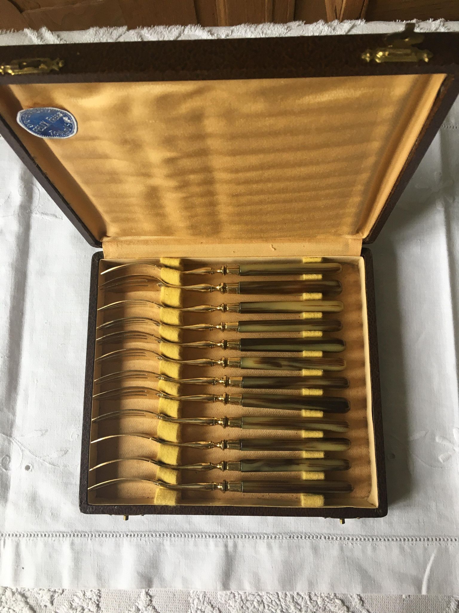 Golden vintage forks