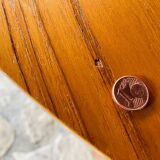 Extendable dining table in teak, butterfly extension by Van Pelt circa 1960.