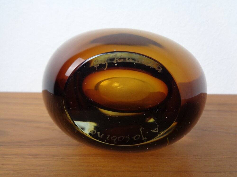 Finnish glass vase by Armando Jacobino for Oy Kumela, 1950s