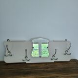 Coat hooks 4 aluminum hooks wall-mounted coat rack mirror vintage art deco old off-white